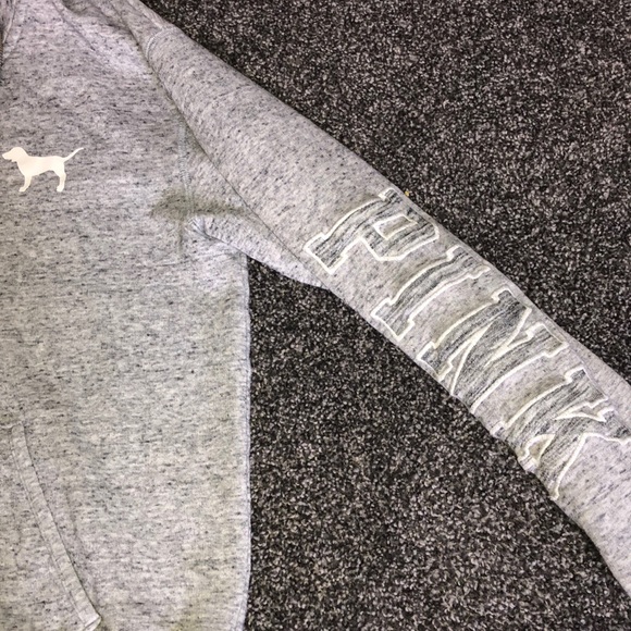 PINK Quarter Zip Gray/White/Black Speckled - Picture 4 of 7